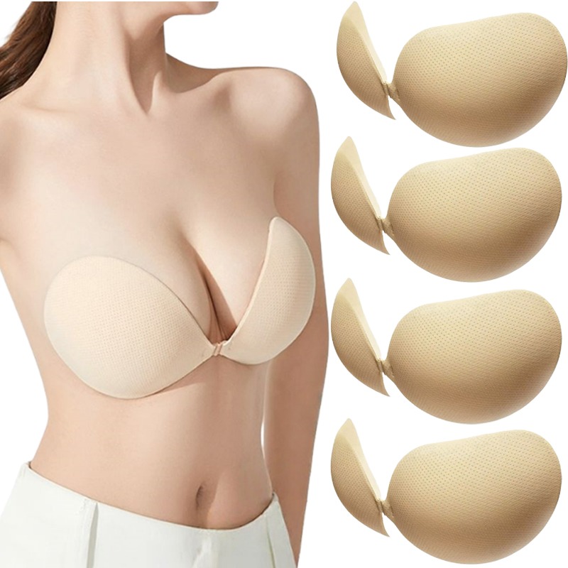 Push Up Bra Silicone - บราดันทรงแบบติดกาว ซิลิโคนเสริมหน้าอกแบบหนา แผ่นเสริมหน้าอกแบบซิลิโคนใส ชุดชั้นในไร้สาย ไร้สายรัด แผ่นปิดจุกนมสำหรับผู้หญิง